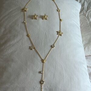 Gold Star Necklace & Earrings Set | Celestial Jewelry | Layering Pieces